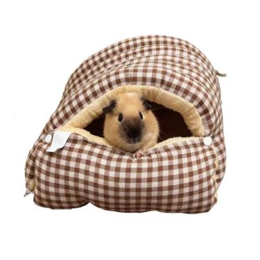 Imagem de Copfeu Cama para animais de estimação espaçosa extra acolchoada para porquinhos da índia, hamsters, chinchilas, gatinhos, filhotes e outros animais de estimação pequenos (marrom, grande)