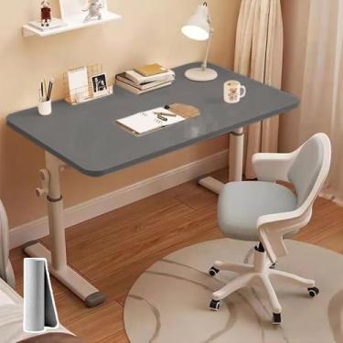 Imagem de Mesa Elevatória Manual com Altura Ajustável de 63 a 90cm - Escrivaninha de Tampo para Estudo com mouse pad, Trabalho, Escritório e Lazer,80 * 60cm cinza
