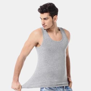 Imagem de Camisola do algodão puro para homens, Undershirt do halterofilismo, Co