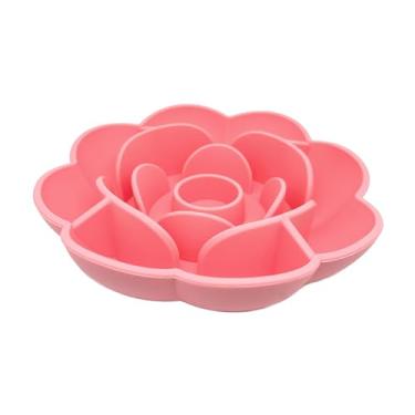 Imagem de Tapete de silicone para lamber pétalas de rosa, alimentador lento para cães, gatos e animais de estimação (rosa)