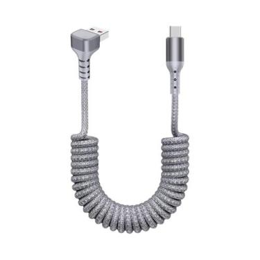 Imagem de Cabo Trançado USB-C Para Tipo C De Carregamento Rápido Em Ângulo De 90