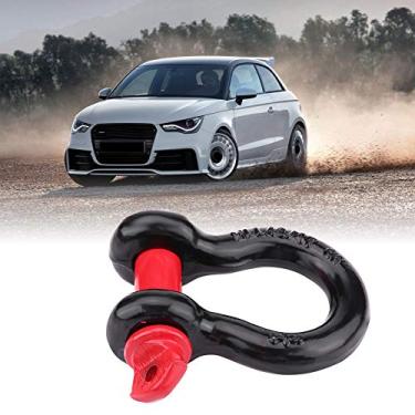 Imagem de Generic Manilhas Galvanizadas Resistentes do Anel D para a Recuperação do Veículo 2t Manilha Guincho Reboque de Emergência para Utv Atv Aço Preto + Vermelho 1 Pacote (4,75T)