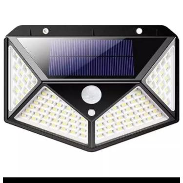 Imagem de Luminária Solar LED com Sensor de Movimento para Uso Externo, 4 Unidades, Iluminação sem Fio, Painel Solar, Detecção de Movimento, Preto