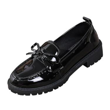 Imagem de Mocassins femininos versáteis, descolados e estilosos, plus size e laço moderno de inverno, Preto, 36 BR