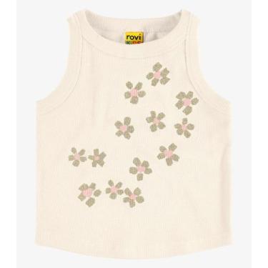 Imagem de Regata Infantil Feminina Ribana Rovi Kids Bege, 8, Bege