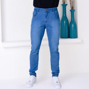 Imagem de Calça Jeans Pistolada Azul Com Estilo Básico Masculino Slim - Ss Jeans