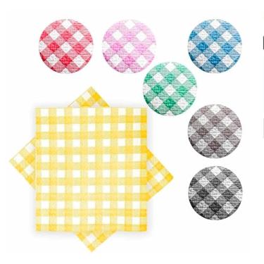 Imagem de Guardanapo Papel Xadrez 50 Unidades (Laranja)