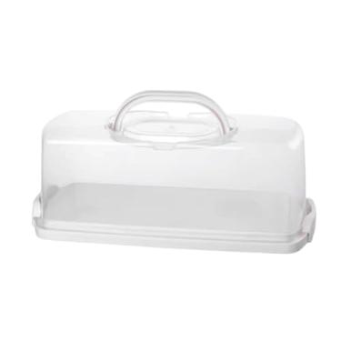 Imagem de Generic Caixa retangular para pão, recipiente para armazenar e pães, com alça portátil, ideal para guardar alimentos, perfeita para o Dia de ação de, Branco