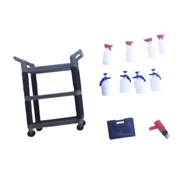 Imagem de Kokiya Carrinho de Ferramentas Modelo 1/18 Diorama Decoração Coleção Veículos Decorativos Acessórios Brinquedos Escultura em Miniatura para Garagem, Style C