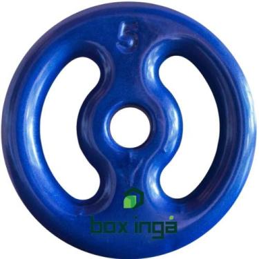 Imagem de Anilha Emborrachada 5 Kg - Azul - BOX INGÁ