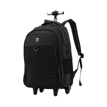 Imagem de Mochila Carrinho Preto Executiva Linhas Horizontais | Polo King-Unissex