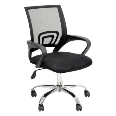 Imagem de Cadeira de Escritório Secretária Giratória Javix Preta - Mobly