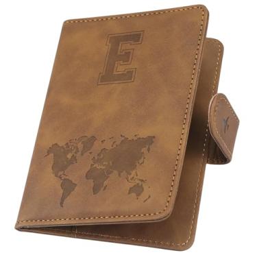 Imagem de ILIYAH Porta-passaporte personalizado – Capa para passaporte com bloqueio RFID, acessório essencial de viagem unissex, Marrom E, 11*1*15cm, Casual