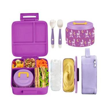 Imagem de Lancheira Infantil Bento Com Pote Térmico, Bolsa De Almoço À Prova De 