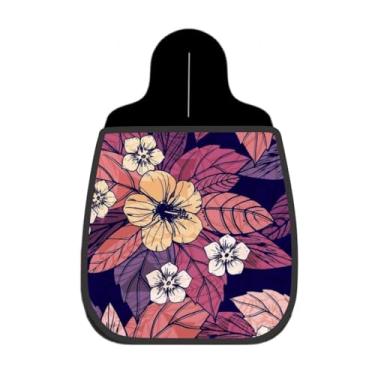 Imagem de Lixeira De Carro Organizador Lixinhocar Hibiscos Arte Linear Folhagens