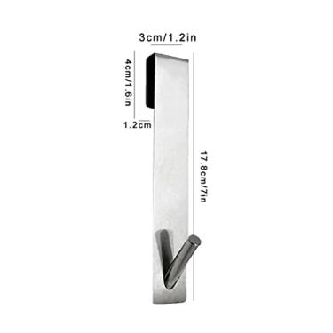 Imagem de 5sssallefaa Gancho de porta de banheiro sobre porta de vidro toalheiro de chuveiro aço inoxidável sem perfuração suporte de toalha cabide (cor: D, tamanho: 13,3 cm) (fruta branca pêssego 5)