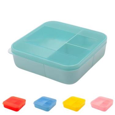 Imagem de Pote Marmita Miami DUP 700ml 3 Divisórias Tampa Hermética Micro-Ondas 