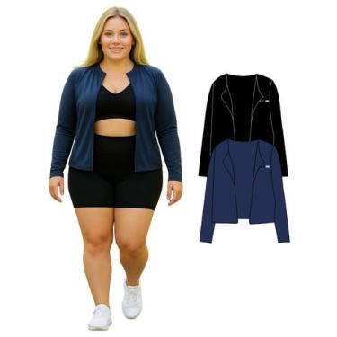 Imagem de Kit 2 Casacos Camisas Sem Zíper Proteção UV FPU50 Feminina Plus Size -
