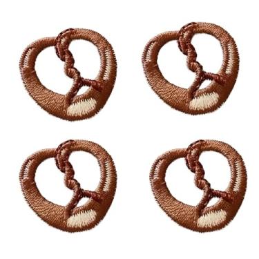 Imagem de Patch autoadesivo de 5 peças, pretzel pão lanche, doce, padaria, desenho animado para bolsas, jaqueta, camiseta, placa bordada, faça você mesmo, álbuns de recortes, capa de celular aplique