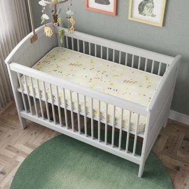 Imagem de Colchão Baby Berço D18 130x70x7 BMS Estampado Amarelo - Rede Móveis