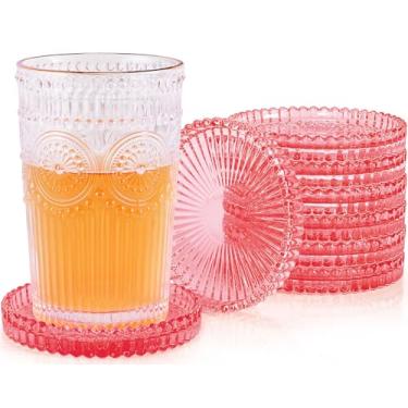 Imagem de Castiçais de vidro, conjunto de 8 placas de pilar de cristal para copos modernos para bebidas, peça central, decoração de casa, cozinha, sala de estar, pátio, casamento, Halloween, Natal, festa
