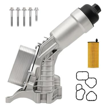 Imagem de 11428651710 Conjunto de caixa de filtro de óleo de motor de alumínio com refrigerador de óleo e filtro compatível com BMW 230i 330e 330i 430i 530i 540i X3 X4 X5 X6 Z4 2017-2023 Substituir