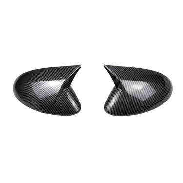Imagem de Retrovisor do carro espelho lateral capa asa tampa exterior adesivo porta traseira caso guarnição de fibra de carbono Compatível com alfa romeo stelvio 2017-2023(Carbon)