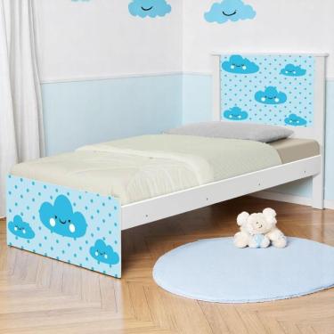 Imagem de Cama Solteiro Hop Com Cabeceira Nuvem Menino