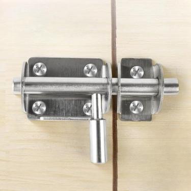 Imagem de 1 trava de porta de aço inoxidável parafusos deslizantes sólidos ferrolho de trava de hardware doméstico portão de segurança fechadura de porta de vaso sanitário, estilo A