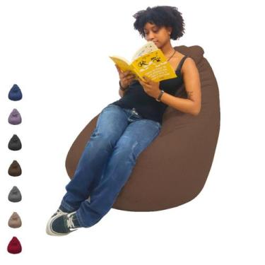 Imagem de Puff Pera Cheio Suede Almofadão Gigante Escritório Quarto Sala Casa - 