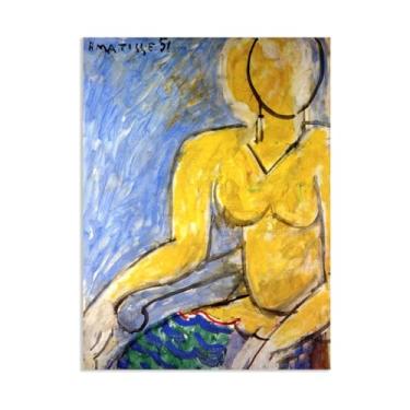 Imagem de Henri Matisse Impressões de arte Katia em vestido amarelo pôster pinturas famosas arte de parede Henri Matisse decoração de banheiro arte presente para sala de estar casa escritório decoração de