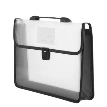 Imagem de Organizador de arquivos A4 bolsa de arquivo portátil, pasta, organizador de arquivos, pasta de armazenamento de documentos, grande organizadores de escritório, material de escritório (preto)