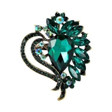 Imagem de Broche De Flor Com Strass Unissex Para Mulheres, Alfinetes De Moda Em 