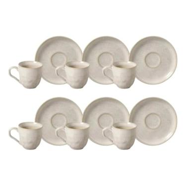 Imagem de Conjunto de 6 xícaras de 120ml e 6 pires.