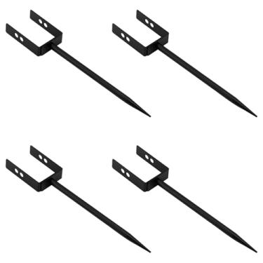 Imagem de 4 Peças Suporte para Tubo de Descida de Água Chuva, Resistente e Durável Preto Ferro Resistente Tamanho Ajustável Âncora para Tubo Descida Suporte Calha Fácil Instalação