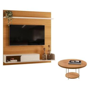 Imagem de Painel para TV Suspenso Evo com Mesa de Centro Sky Cinamomo Off White 