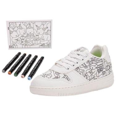 Imagem de Kit tênis infantil goods e caneta touch minipé mp2549s, Branco, 30
