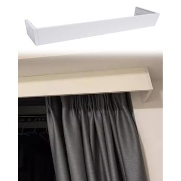 Imagem de Cortina blackout de alumínio para trilhos, sanefa de teto para janelas, 210 cm, sem faixa incluída, moldura de cortina elegante