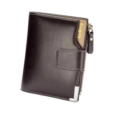 Imagem de Carteira Masculina Curta De Luxo Com Zíper, Porta-Moedas, Porta-Cartõe