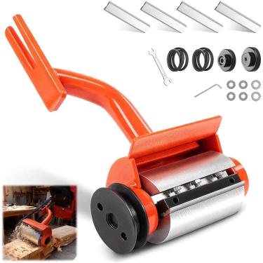 Imagem de Jerliflyer Descascador de toras, descascador de toras projetado para Husqvarna e STIHL, acessório de motosserra para descascar madeira com 4 lâminas, ferramenta de descascamento de madeira eficiente