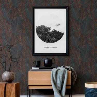 Imagem de Papel de Parede Attractive 2 Folhagem Azul 390386