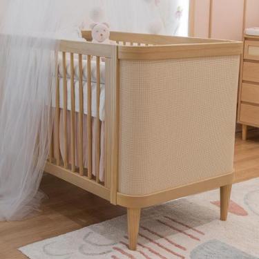 Imagem de Berço de Madeira Maciça 3 em 1 Linha Paglia  Carvalho Malva - Quater