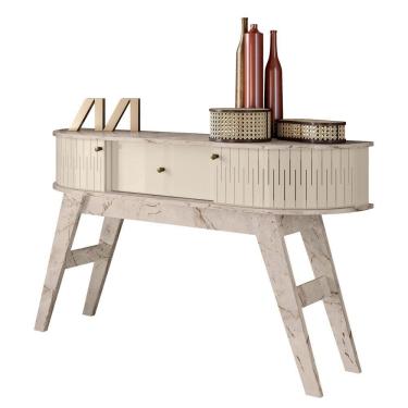 Imagem de Aparador Buffet Para Sala De Estar Estoril - 7 Decor Calacata E Off White