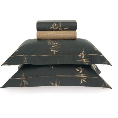 Imagem de Jogo de Cama Karsten Avila 300 Fios 4 Peças Queen Preto