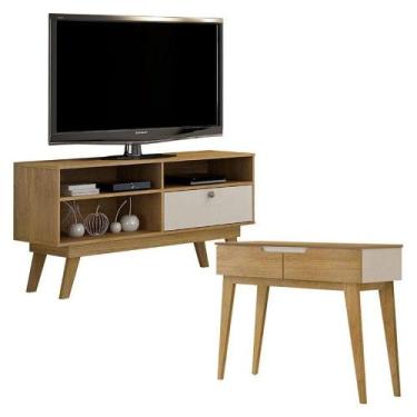 Imagem de Rack Bancada Houston E Aparador Bellíssima Cinamomo Off White - Valdem