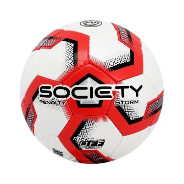 Imagem de BOLA FUTEBOL SOCIETY PENALTY STORM XXIII - BCO/VERM UN-Unissex