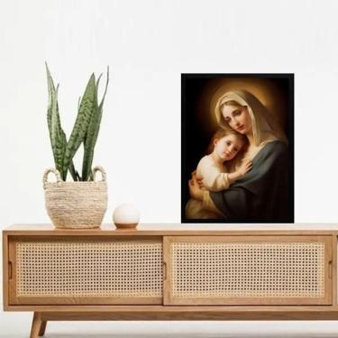 Imagem de Quadro Maria E Menino Jesus Iluminados 33X24Cm - Com Vidro