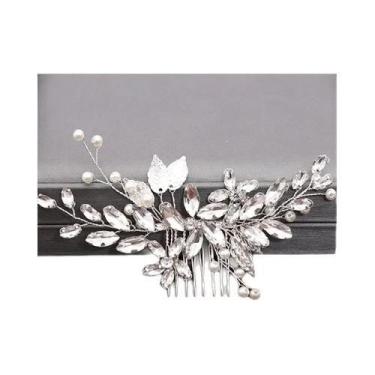 Imagem de Pentes De Cabelo De Noiva Com Pérolas Prateadas E Strass, Acessórios D