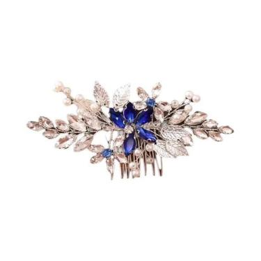 Imagem de Pentes De Cabelo De Noiva Com Pérolas Prateadas E Strass, Acessórios D