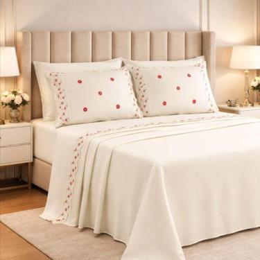 Imagem de Jogo De Cama Elise King 100%Algodao 300 Fios Super Macio - De Luca Enx